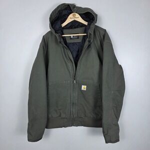 Carhartt J130 M Mens Loose Fit Insulated Full Zip Hooded Jacket Green Size L